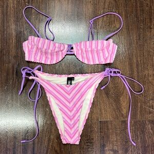 TRIANGL SWIMSUIT MALA LOTUS PINK PURPLE TOWELLING SET